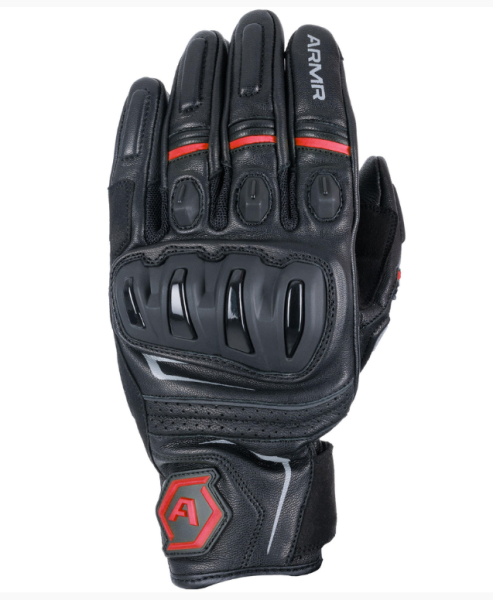 Leder-Handschuhe  "Raiden 3.0" - ARMR - schwarz/rot